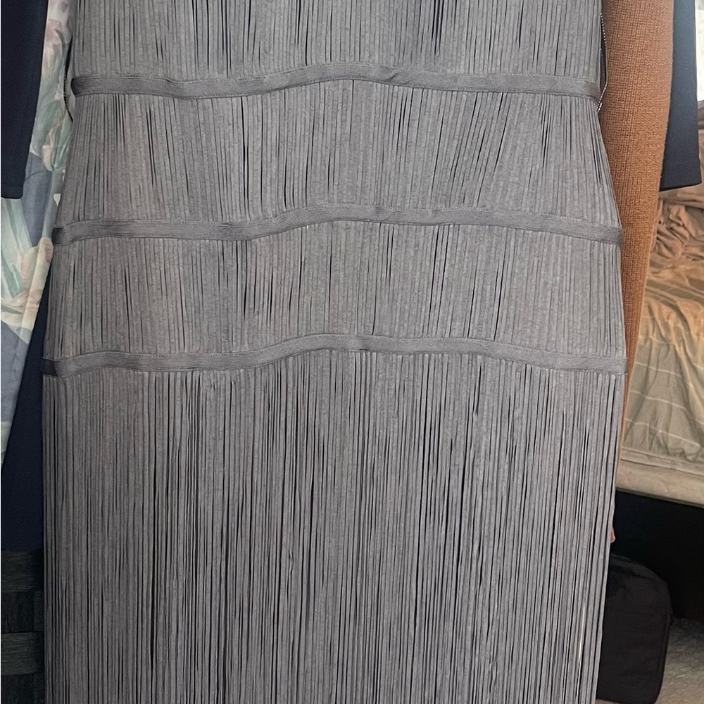 Herve Leger Gray Fringe Maxi Dress - Picture 4 of 4